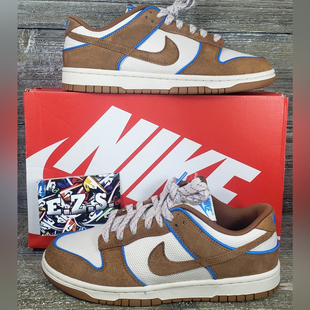 Nike Dunk Low Retro PRM Shoes British Tan Photo Blue FN5825-100 Men Size 8